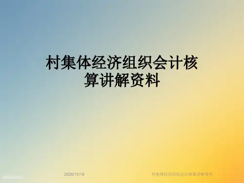 村集体经济组织会计核算讲解资料