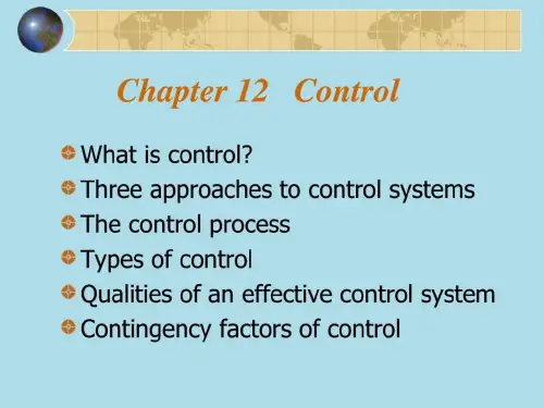 武汉理工大学管理学原理 教学课件(英文)Chapter 12 C