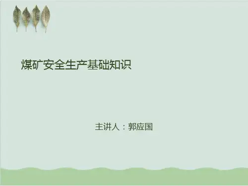 煤矿安全生产基础知识培训讲义PPT课件(62页)