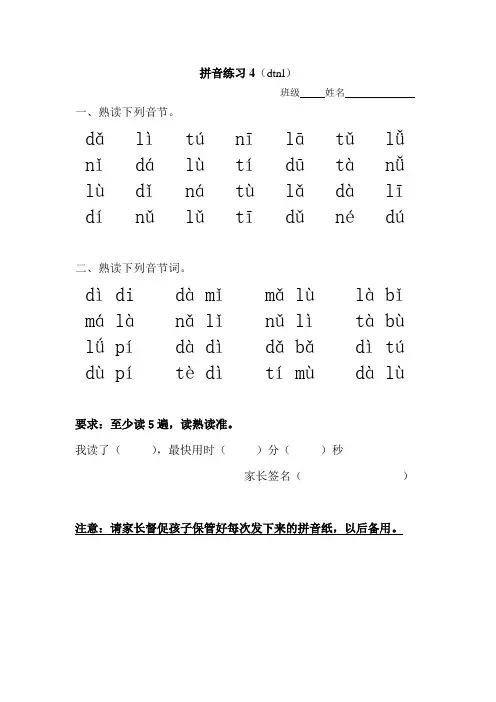 dtnl汉语拼音