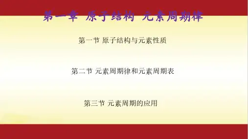1.1 原子结构与元素性质【新教材】鲁科版(2019)高中化学必修二课件(共90张PPT)