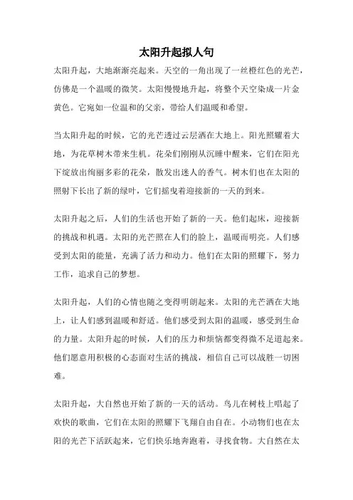 太阳升起拟人句