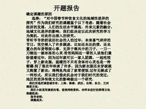 对中国春节饮食文化差异的探究