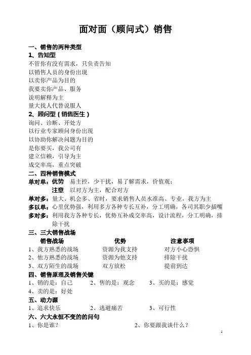 面对面(顾问式)销售技巧 2