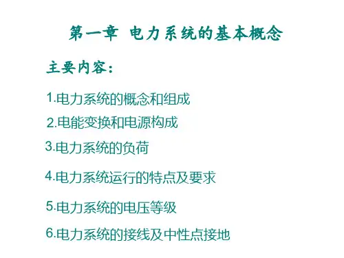 电力系统稳态分析(第一章)PPT(王)