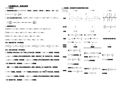 三角函数公式总结、推导及应用