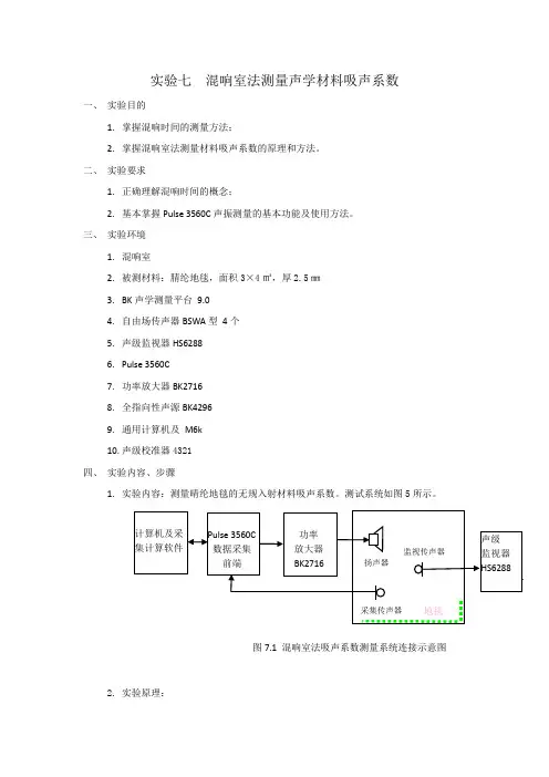 混响室法测量声学材料吸声系数