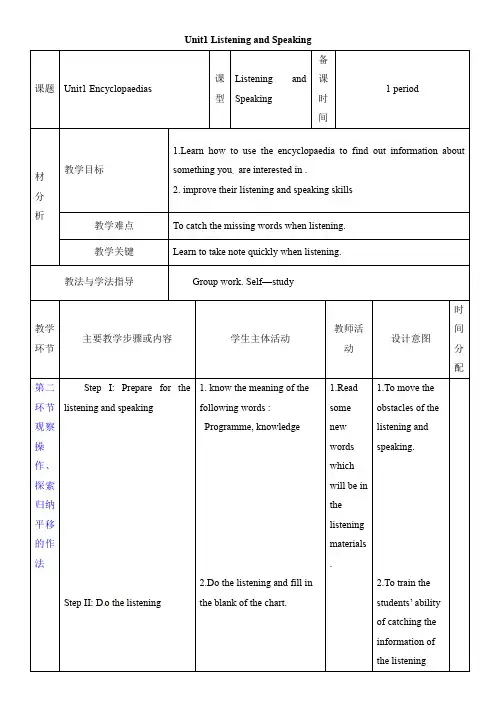 英语八上《Unit 1 Encyclopaedias listening  Talk time  speak up》_1