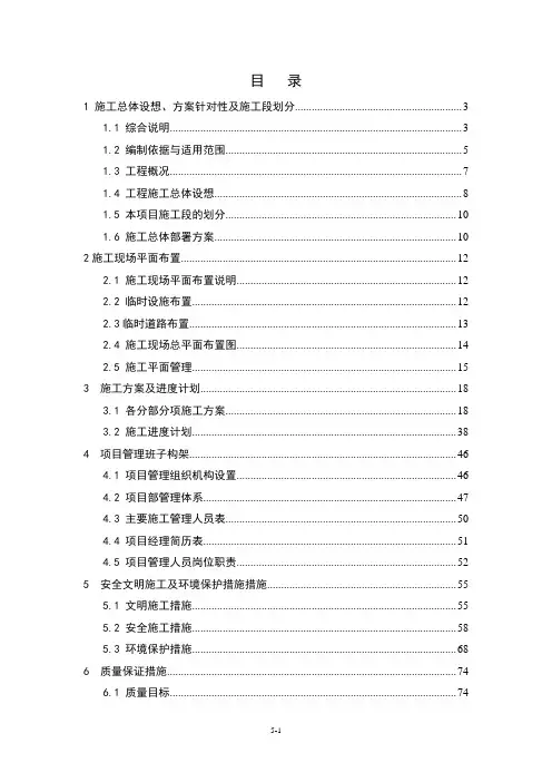 施工组织设计(招标成功项目)