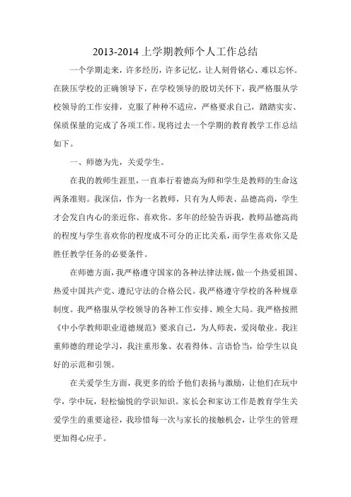 2013年新教师年度工作总结