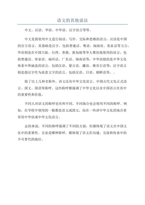 语文的其他说法