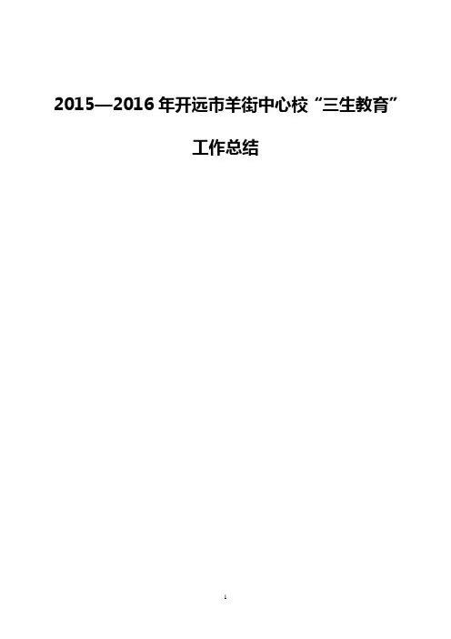 三生教育工作总结 2