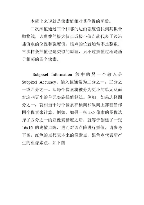 亚像素精度解释