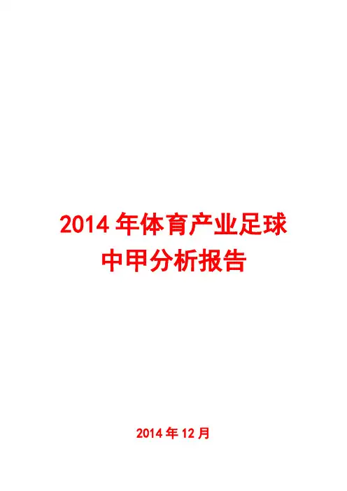 2014年体育产业足球中甲分析报告