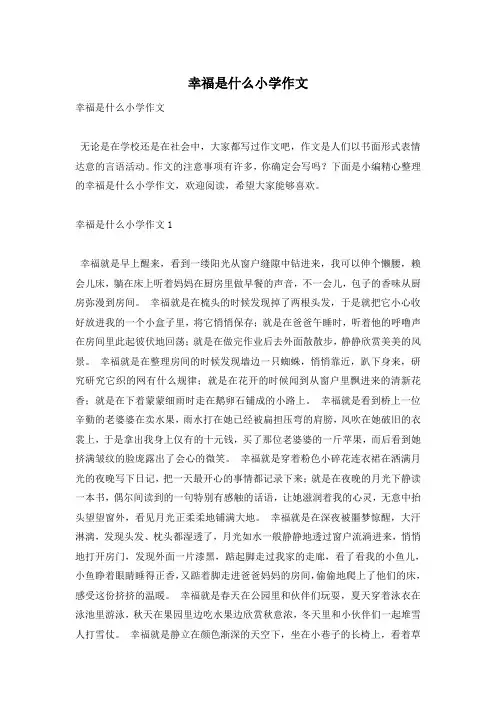 幸福是什么小学作文