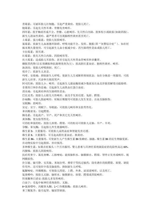 孕妇禁用药
