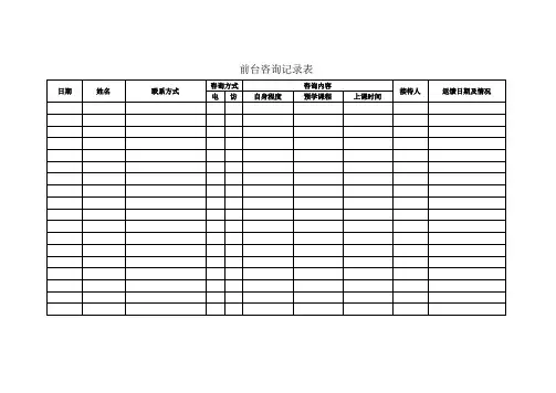 教育培训机构表格 2