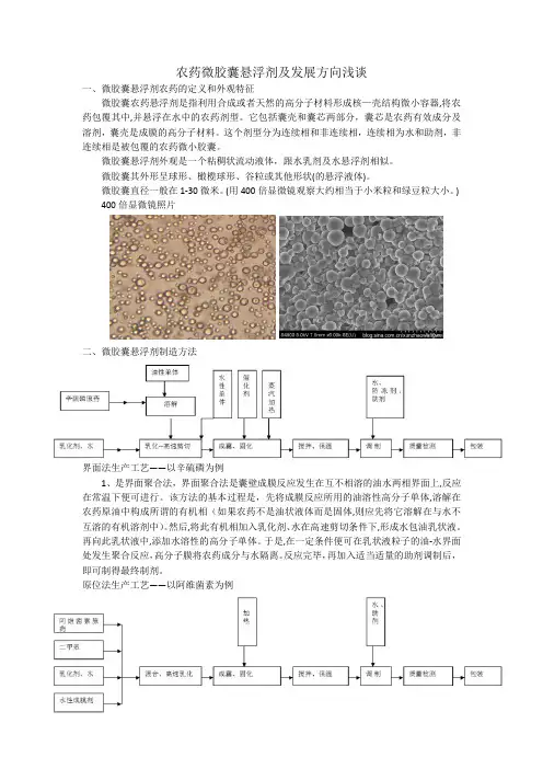微囊悬浮剂及发展方向浅谈