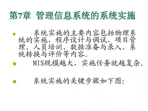 第七章 MIS的系统实施