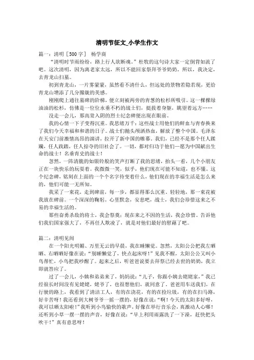 清明节征文_小学生作文