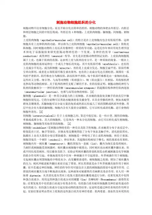八年级生物上册 第五单元 生物圈中的其他生物 第一章 动物的主要类群 第一节 腔肠动物和扁形动物 刺