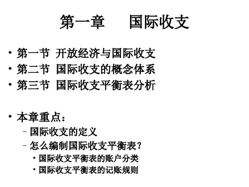 2第一章   国际收支  第二章 国际收支理论