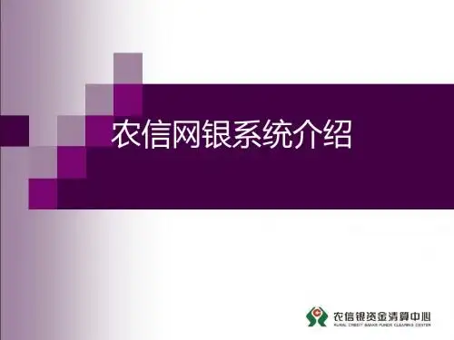 农信网银系统介绍