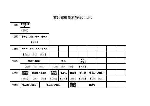 曹沙邱曹氏家族谱表201612