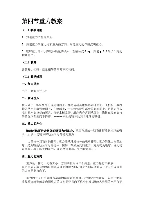 初中物理---重力教案