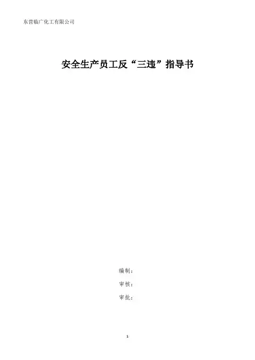 企业员工反三违指导书