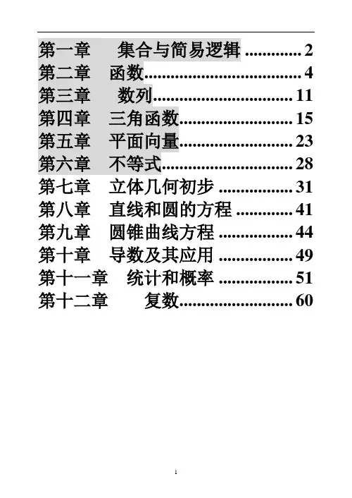 高中数学复习提纲(总)