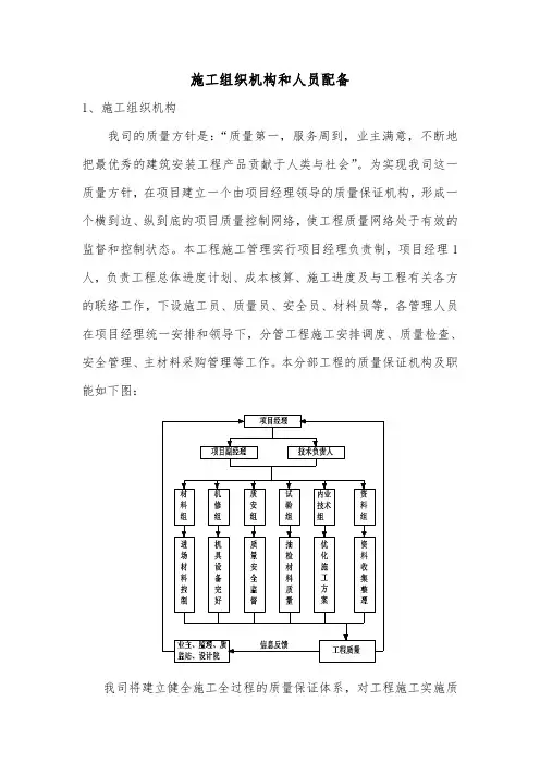 施工组织机构和人员配备