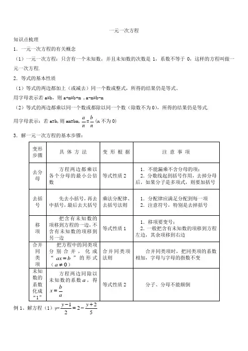 一元一次方程经典例题讲解解析