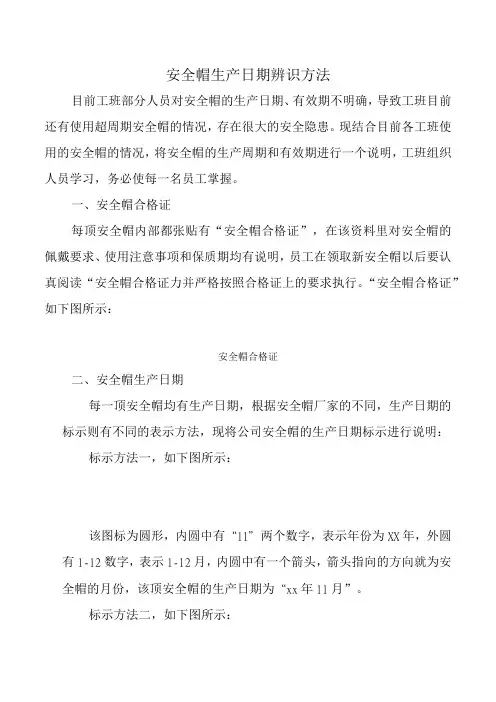 安全帽生产日期辨识方法