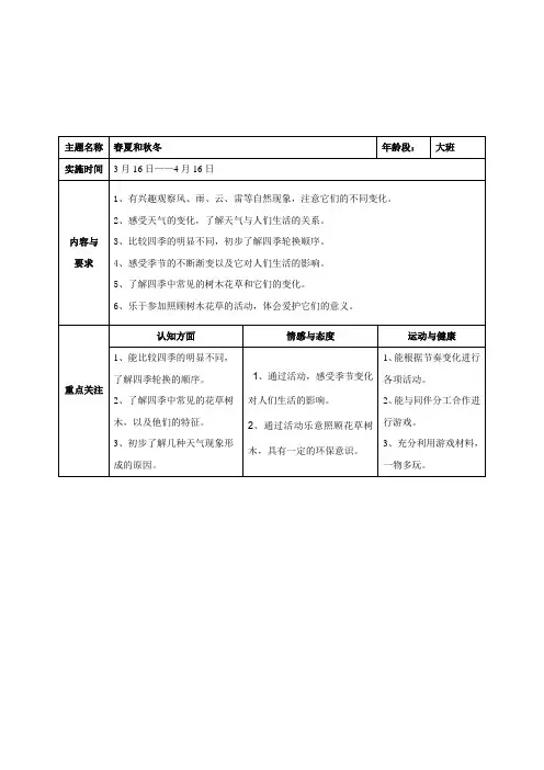 大班-春夏秋冬-学习活动记录