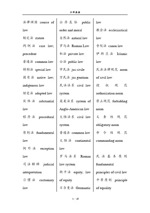 法律英语词汇大全(