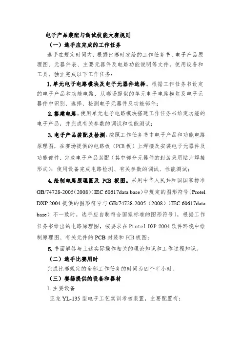 电子产品装配与调试技能大赛