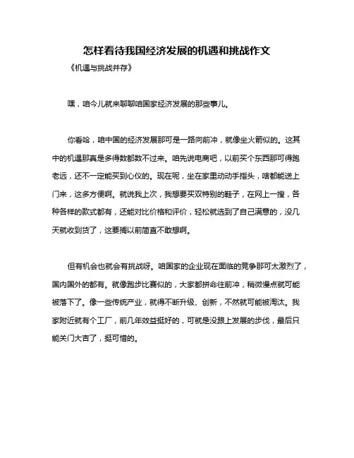 怎样看待我国经济发展的机遇和挑战作文