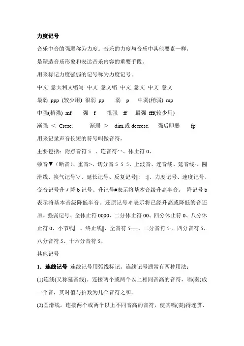 音乐常用记号