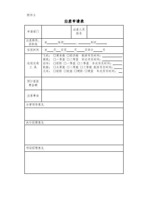 出差,招待费,误餐费申请表