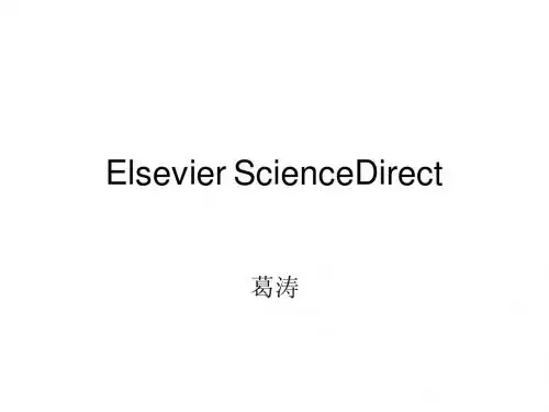 Elsevier ScienceDirect