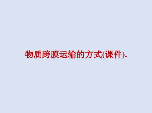 物质跨膜运输的方式(课件).