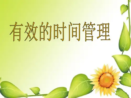 有效的时间管理(PPT页)