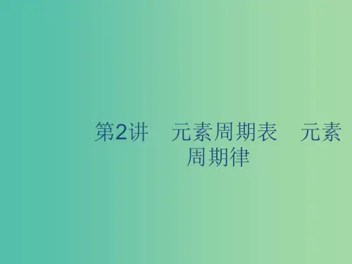 2020版高考化学复习 专题5 物质的微观结构 第2讲 元素周期表 元素周期律课件 苏教版