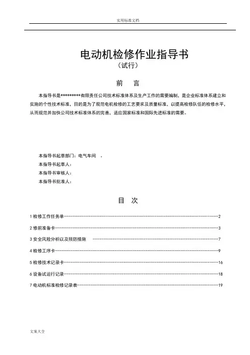 电动机检修作业指导书