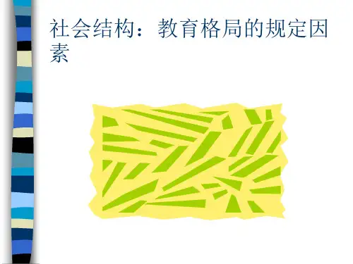 社会结构:教育格局的规定因素