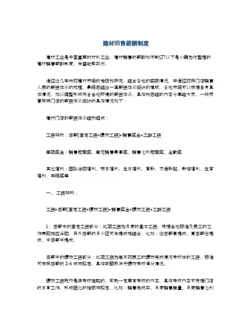 建材销售薪酬制度