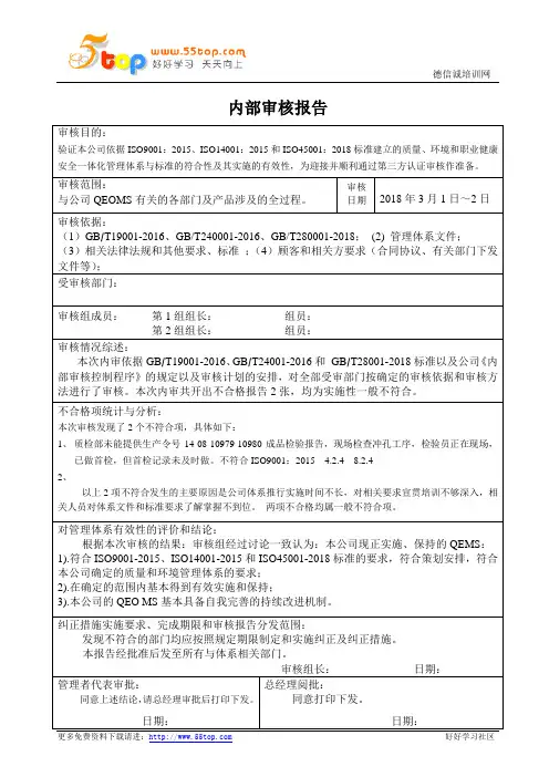 内部审核报告 3