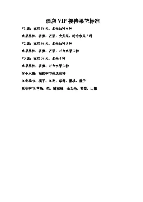 VIP接待果篮标准