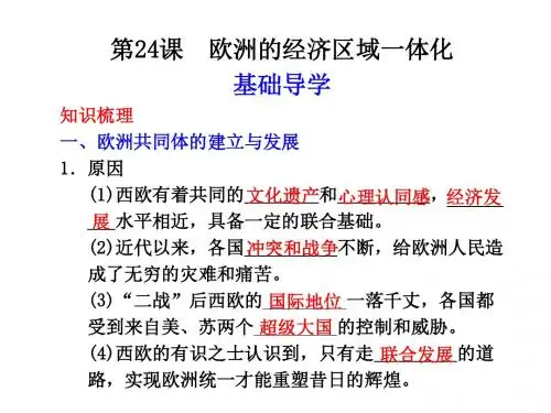 高一历史欧洲的经济区域一体化
